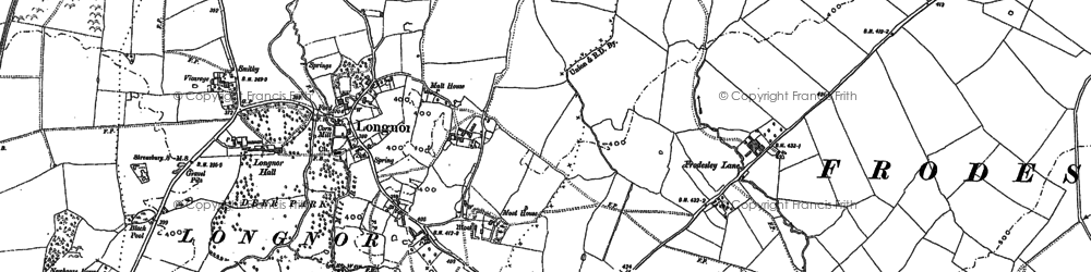 Old map of Longnor in 1882