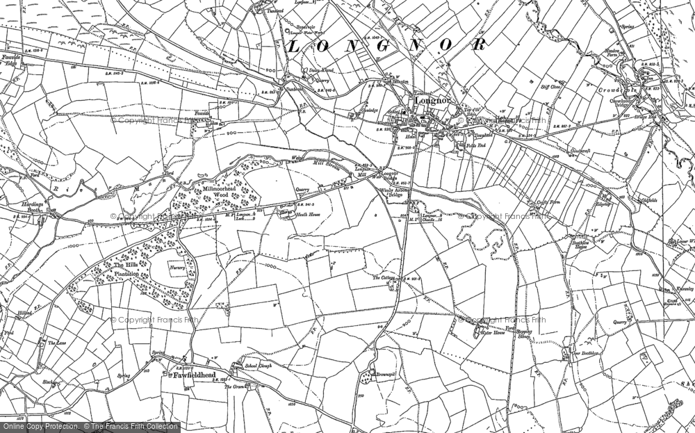 Old Map of Historic Map covering Bridge End in 1897