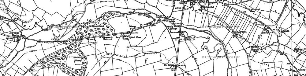 Old map of Fawfieldhead in 1897