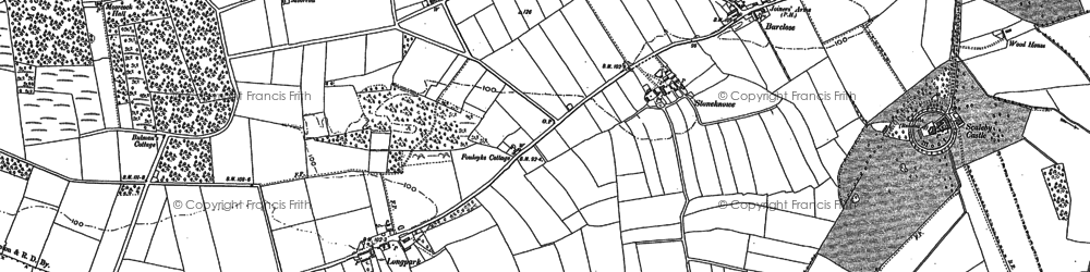 Old map of Brunstock Beck in 1899
