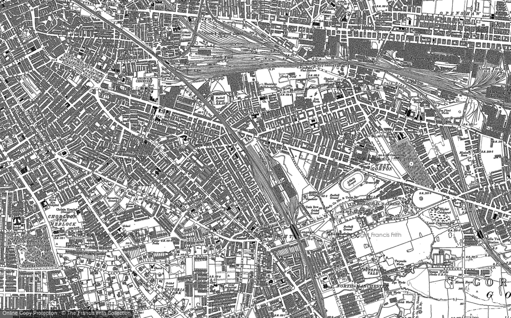 Old Map of Historic Map covering West Gorton in 1890