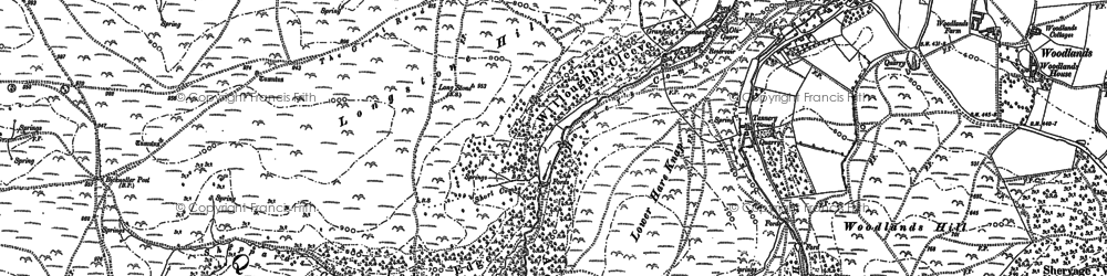 Old map of Longstone Hill in 1886