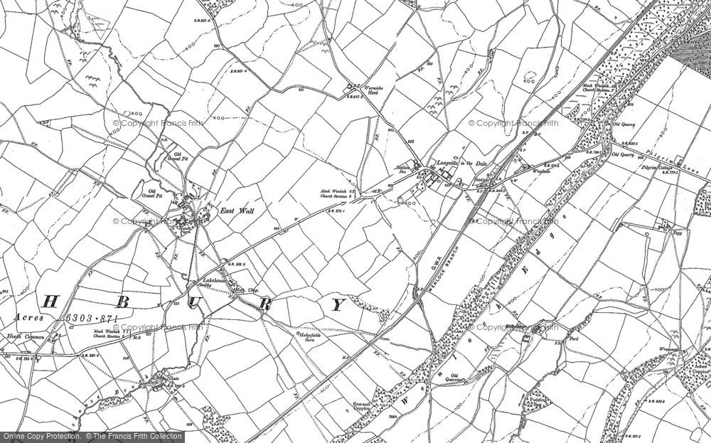 Old Map of Historic Map covering Wilderhope Manor in 1882