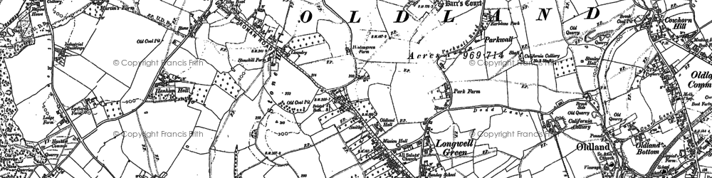 Old map of Longwell Green in 1902