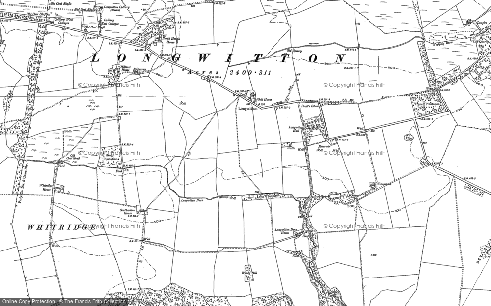 Old Map of Historic Map covering Broomfield Fell in 1896