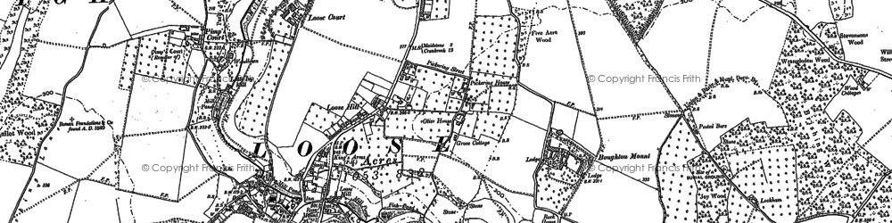 Old map of Loose Hill in 1867
