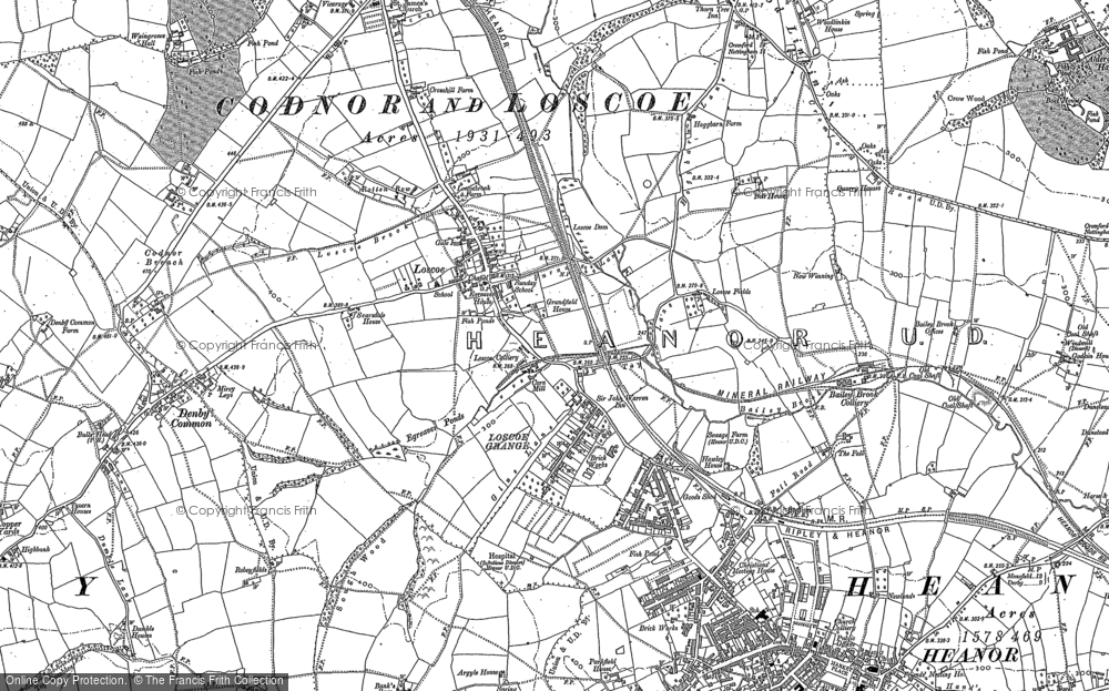 Old Map of Loscoe, 1880 in 1880
