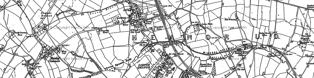 Old map of Denby Common in 1880