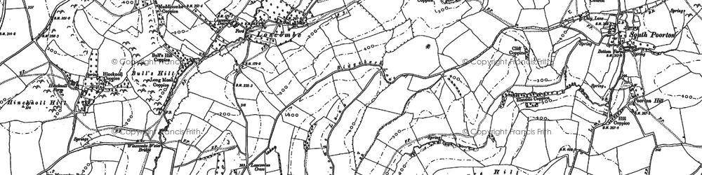 Old map of Loscombe in 1886