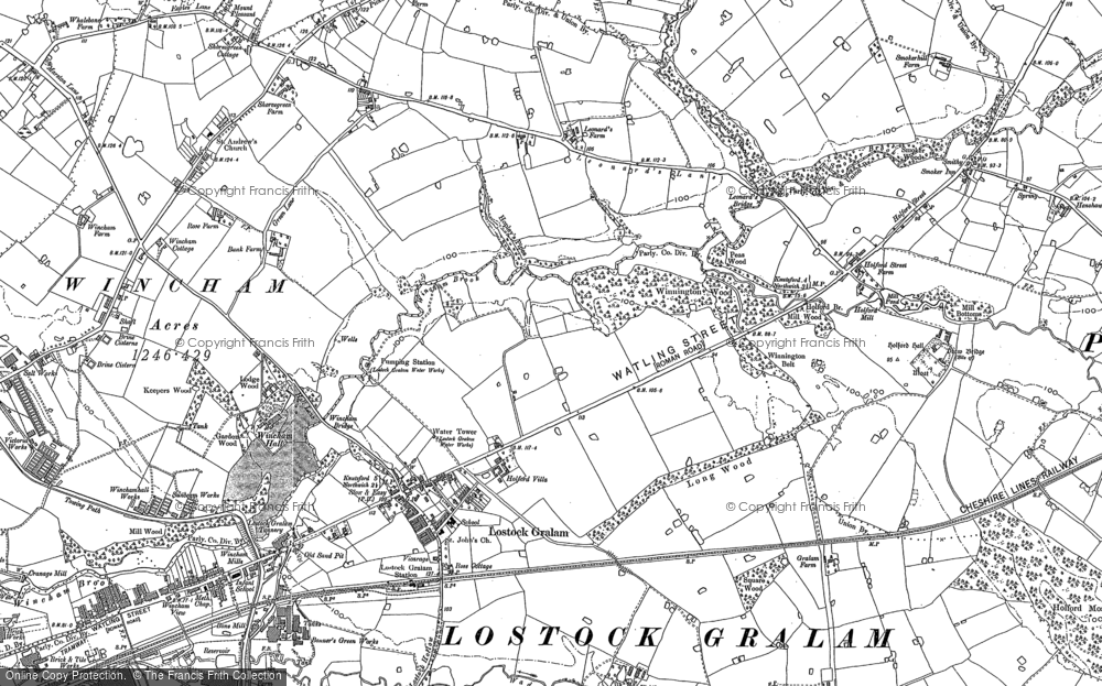 Old Map of Lostock Gralam, 1897 in 1897