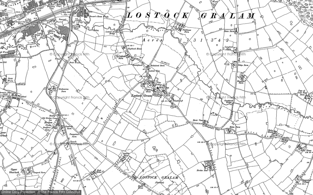 Old Map of Lostock Green, 1883 in 1883