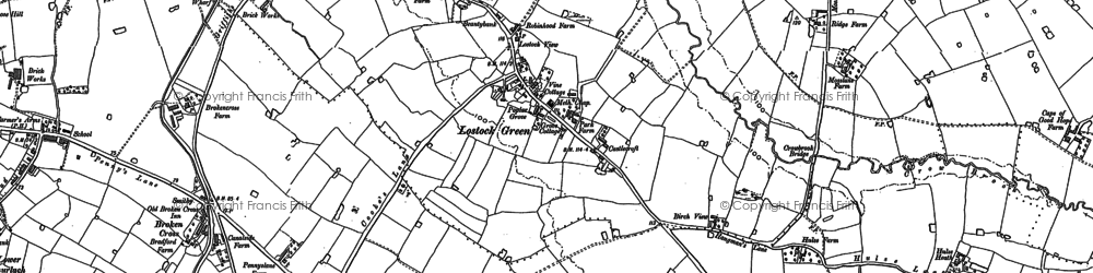 Old map of Broken Cross in 1883