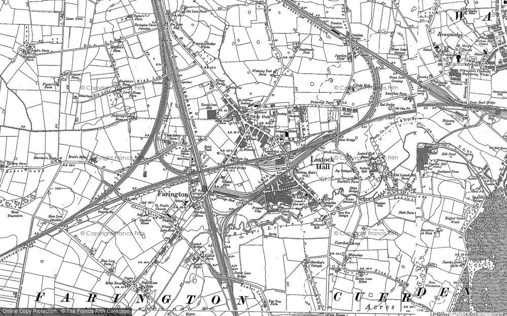 Old Map of Lostock Hall, 1892 in 1892