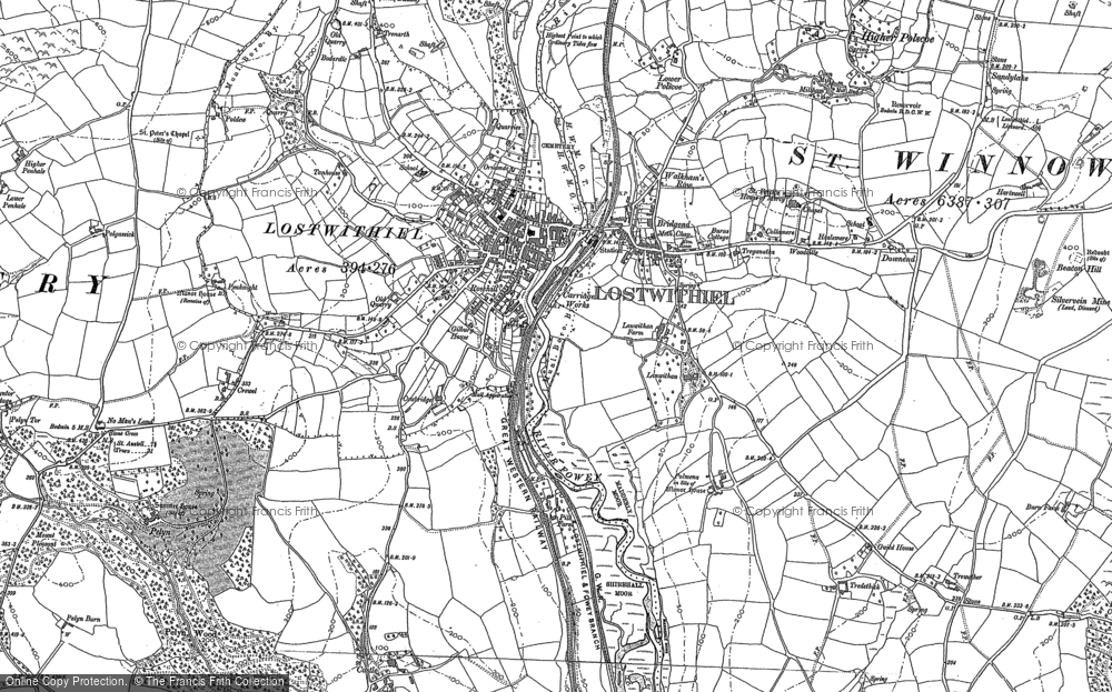 Old Map of Historic Map covering Lanwithan in 1881