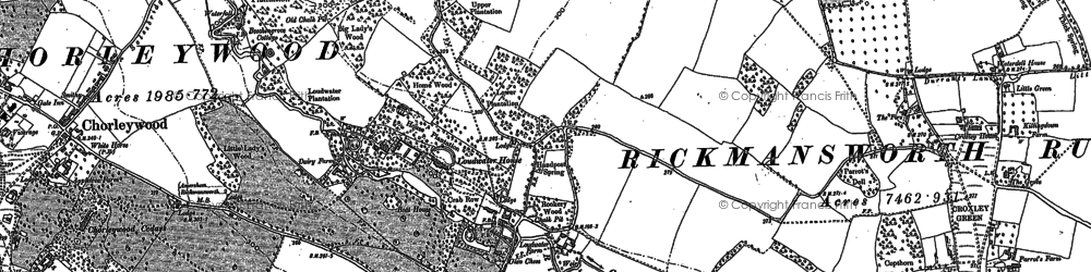 Old map of Loudwater in 1896