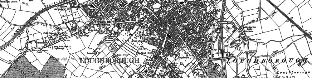 Old map of Loughborough in 1901