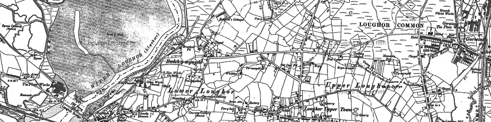 Old map of Loughor in 1905