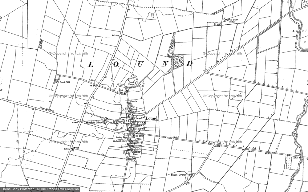 Old Map of Lound, 1885 in 1885