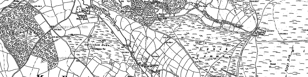 Old map of Brisworthy in 1883