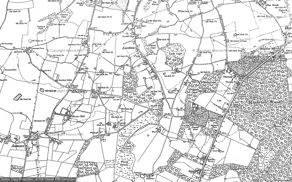 Old Map of Lovedean, 1895 - 1908 in 1895