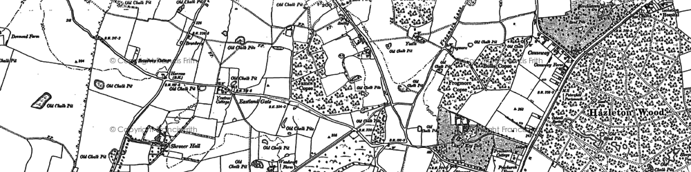 Old map of Lovedean in 1895