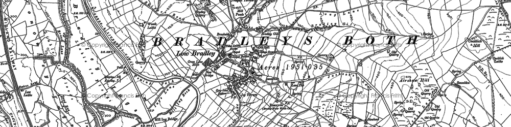 Old map of Bradley Ings in 1889