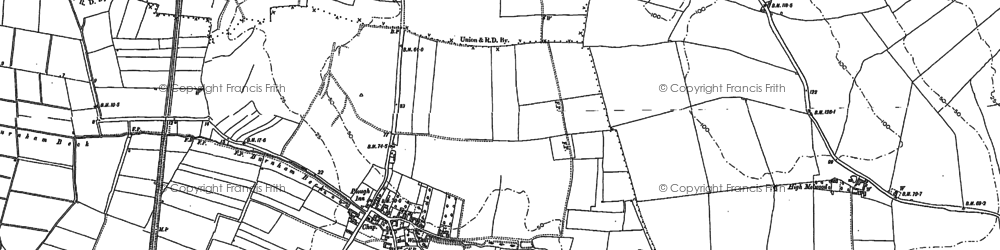 Old map of Low Burnham in 1885