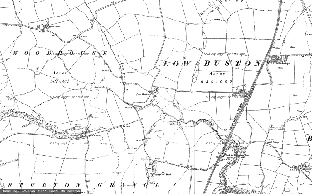 Old Map of Low Buston, 1896 - 1898 in 1896