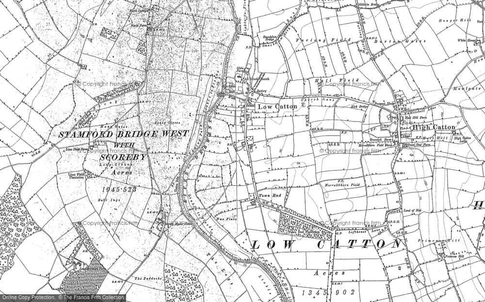 Old Map of Historic Map covering Town End in 1891