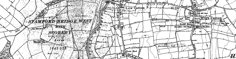 Old map of Town End in 1891