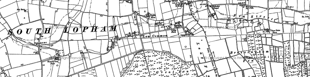 Old map of Bressingham Fen in 1903