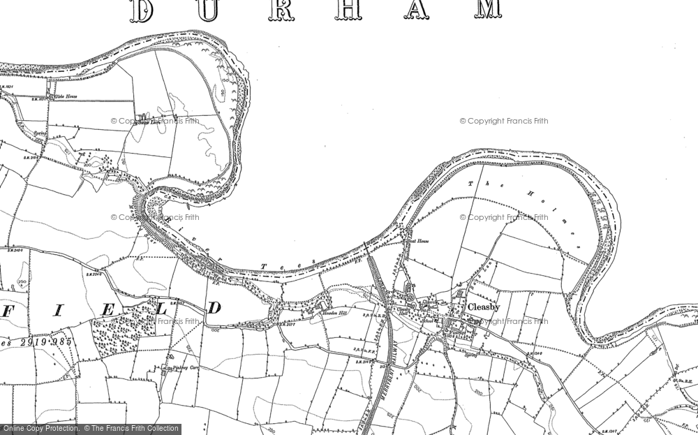 Old Map of Historic Map covering Hummersknott in 1896