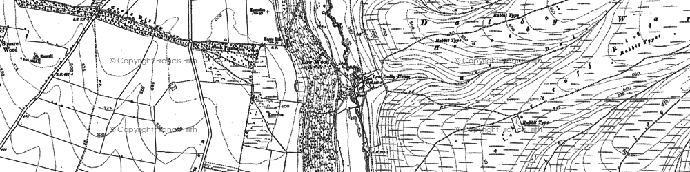 Old map of Low Dalby in 1890