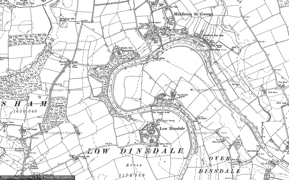 Old Map of Historic Map covering Bolton Park Wood in 1896