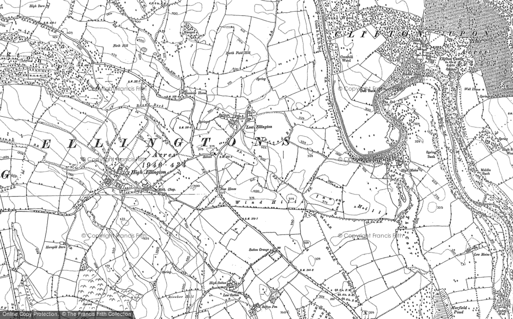 Old Map of Low Ellington, 1890 - 1891 in 1890