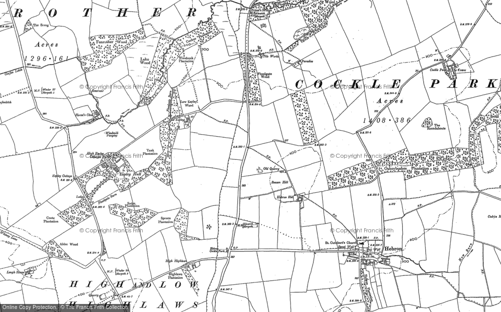 Old Map of Low Espley, 1896 in 1896