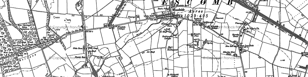 Old map of Low Etherley in 1896