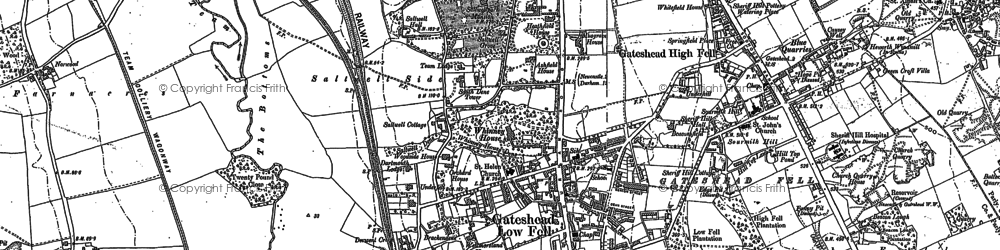 Old map of Low Fell in 1895