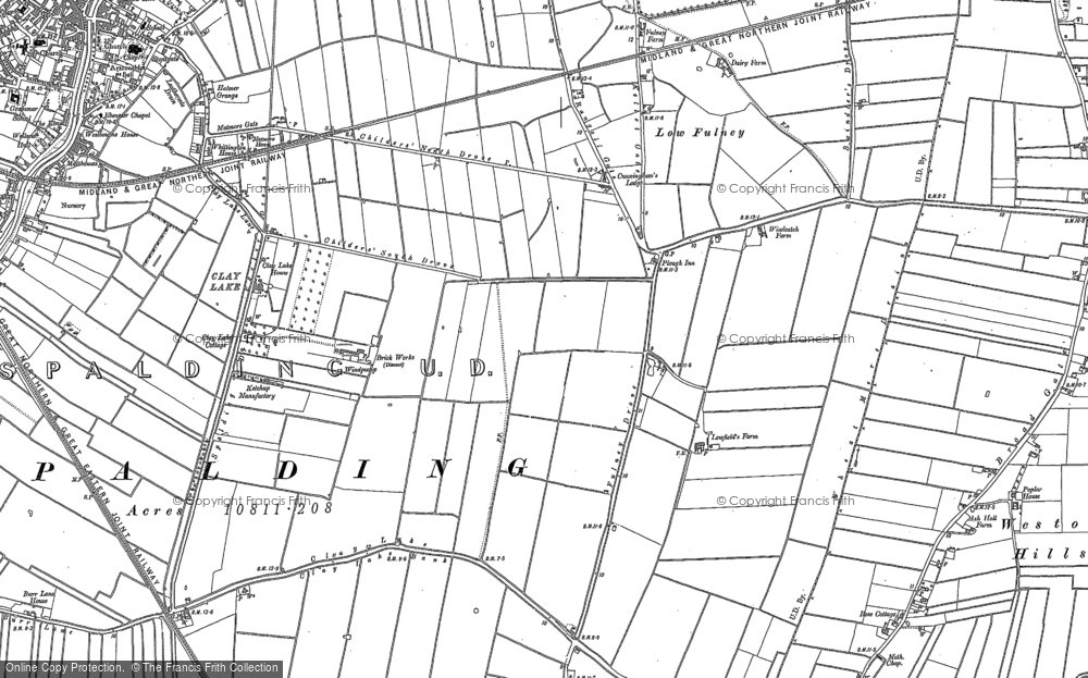 Old Map of Low Fulney, 1887 in 1887