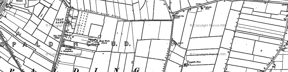 Old map of Low Fulney in 1887