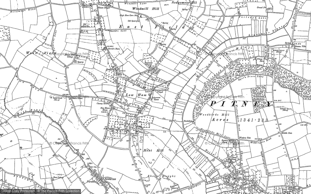 Old Map of Historic Map covering Bramwell in 1885