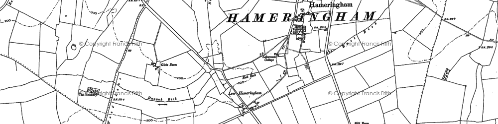 Old map of Low Hameringham in 1887