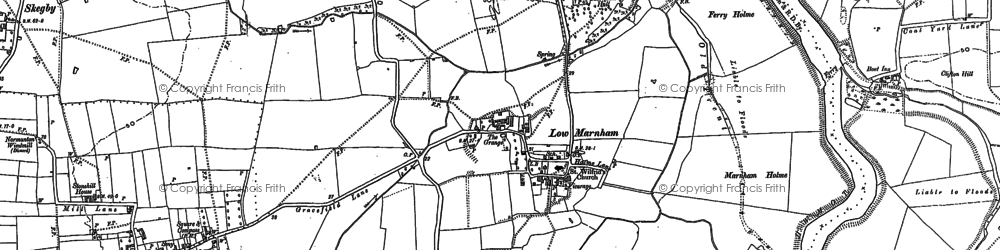 Old map of Low Marnham in 1884