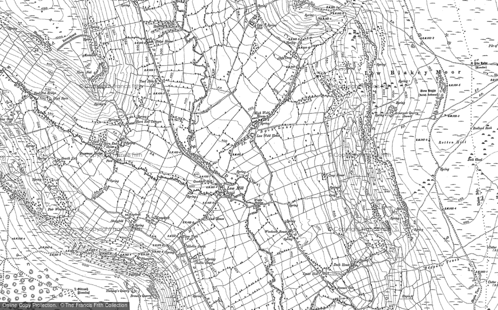 Old Map of Historic Map covering Birch Hagg Plantn in 1891