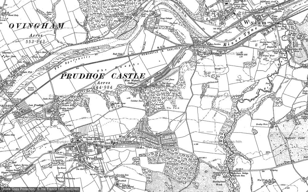 Old Map of Low Prudhoe, 1914 in 1914