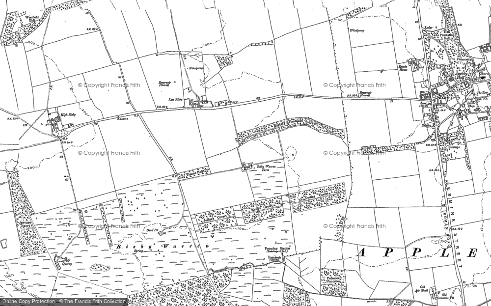 Old Map of Historic Map covering Brackenholmes in 1885