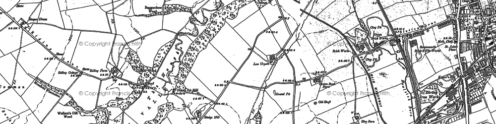 Old map of Low Urpeth in 1895