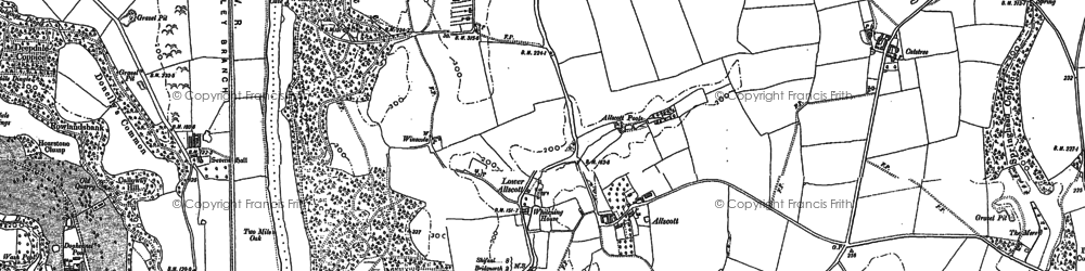 Old map of Lower Allscott in 1882