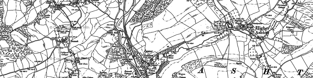 Old map of Lower Ashton in 1887