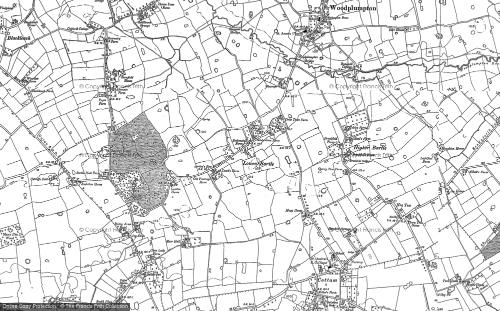 Old Map of Lower Bartle, 1892 in 1892